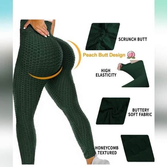 JGS1996 Butt Lifting Leggings Tummy Control Green Size XL (EUC) - Picture 2 of 12